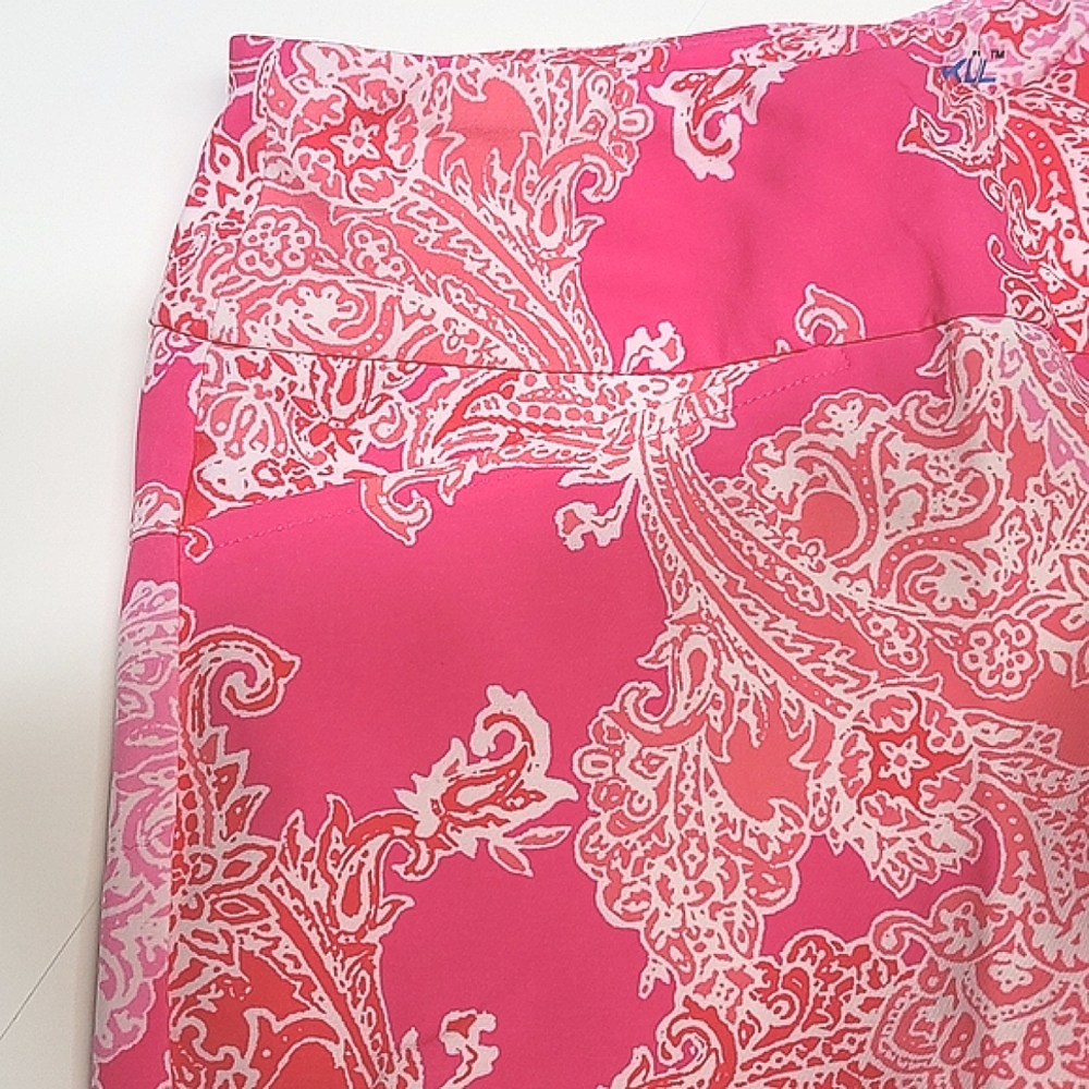 IBKUL Pink Paisley Ankle Pants Great pair of golf pants size 4 - Picture 16 of 16